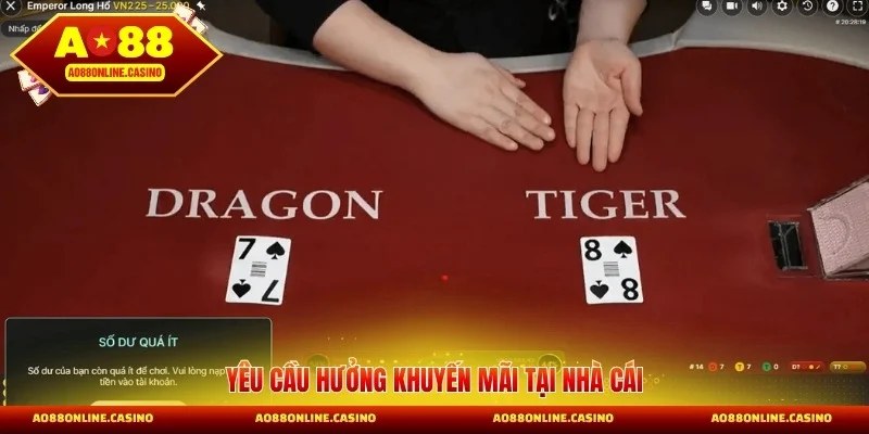 Yêu cầu hưởng khuyến mãi tại nhà cái